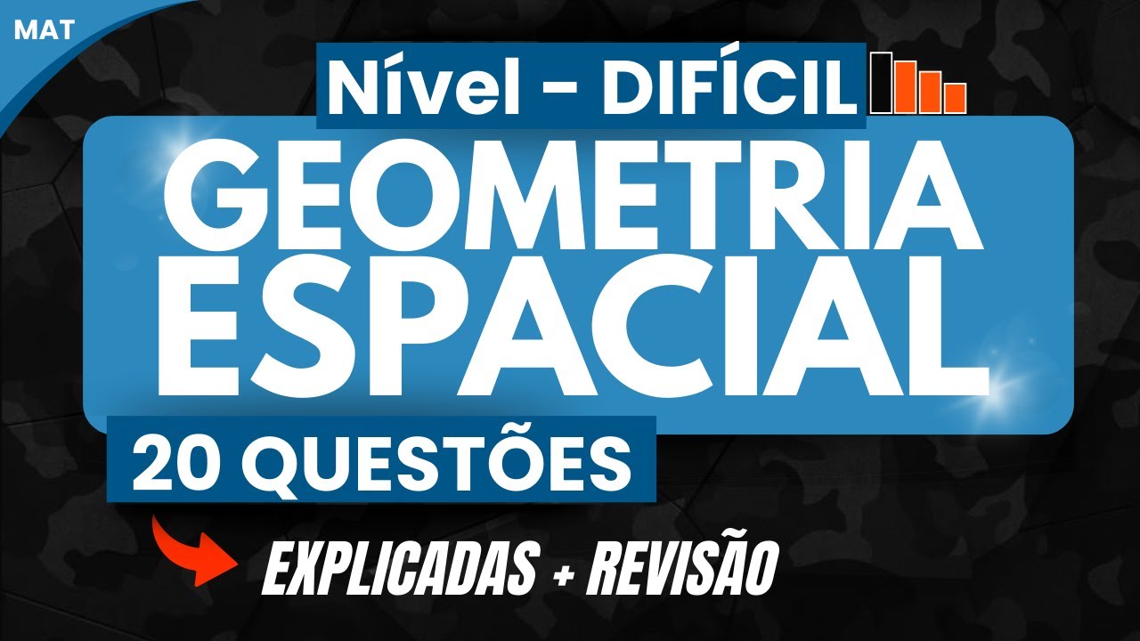GEOMETRIA ESPACIAL - 20 QUESTÕES