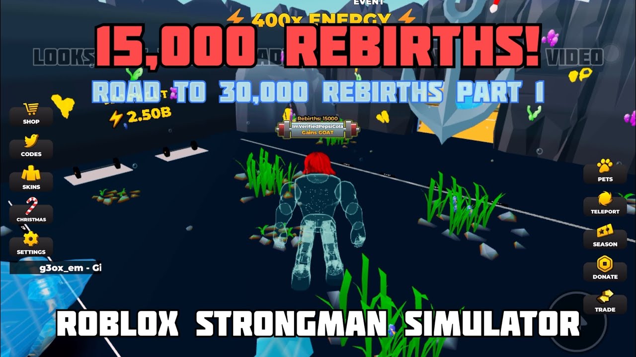Getting 15,000 Rebirths in Roblox Strongman Simulator! | Road to 30,000 Rebirths Part 1