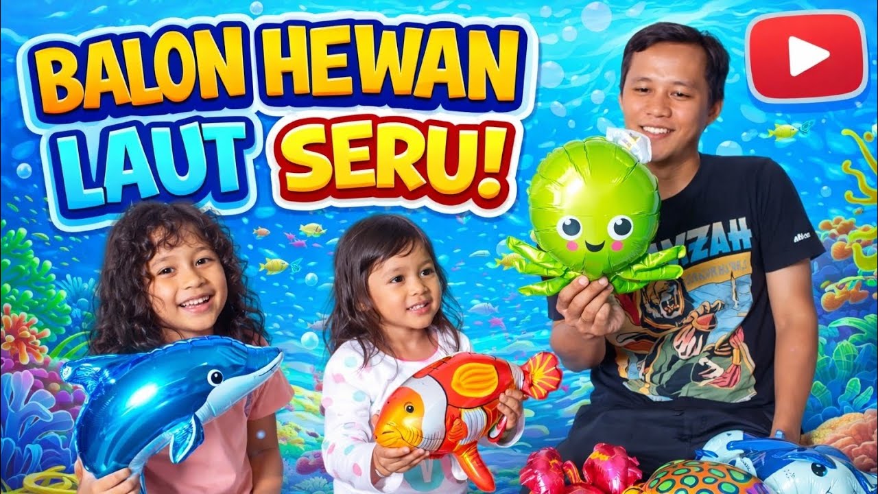 Serunya Unboxing balon hewan laut #mainananak #mainbalon #balon 