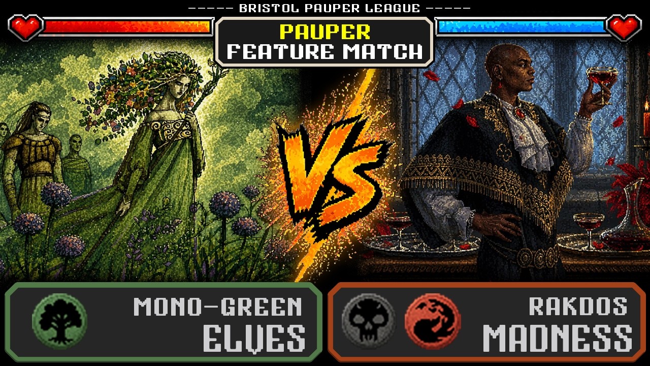 Mono-Green Elves vs Rakdos Madness | MTG Paper Pauper Gameplay