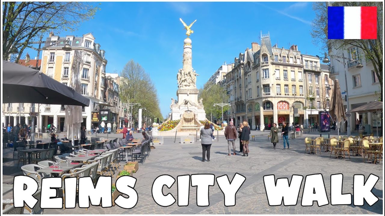 Reims Walking Tour, City Center of Reims, 🇨🇵 Walking Tour, Reims, Reims in 4k ✨