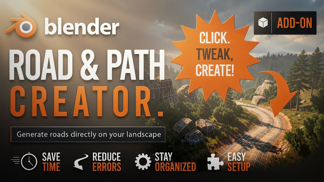 How to Create Roads on Landscapes in Blender (Fast & Easy)