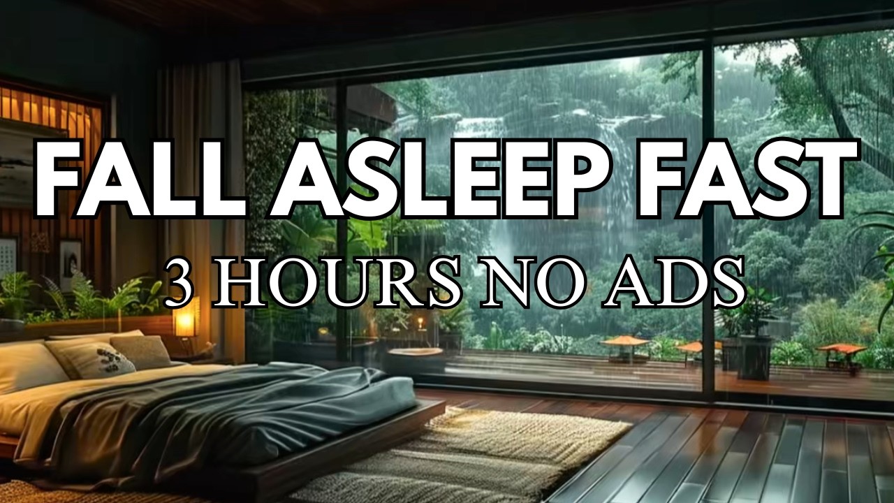 Fall Into Sleep Instantly – Relaxing Piano & Rain Falling Outside