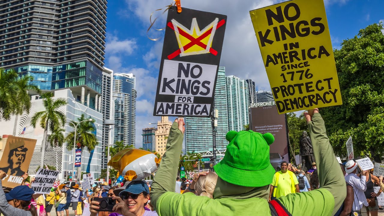 Sights and sounds from 'No Kings' protest in Miami