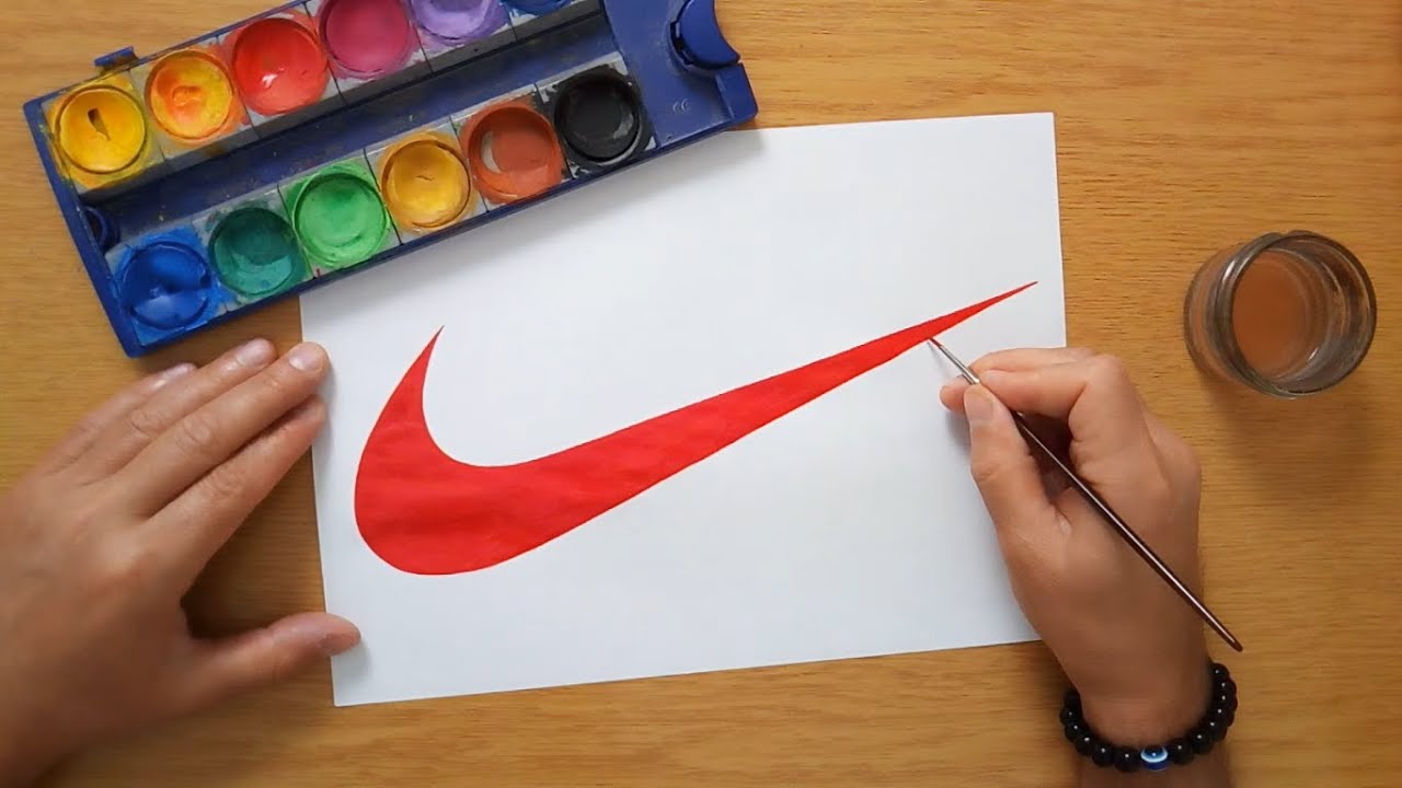How to draw a red NIKE logo - NIKE Swoosh 2024