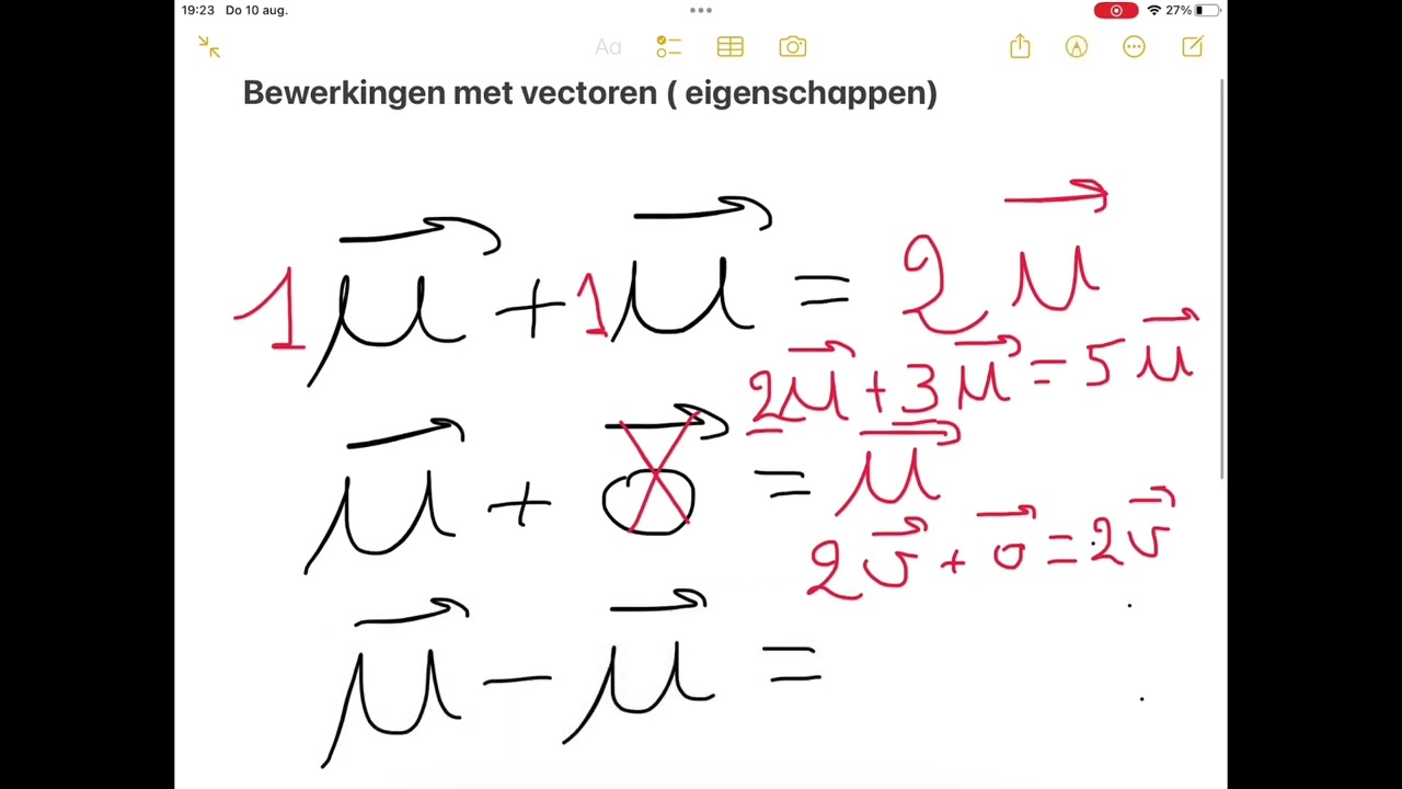 2847 Bewerkingen met vectoren ( eigenschappen )