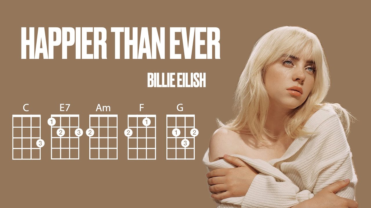 Happier Than Ever (first half - clean) - Ukulele play-along