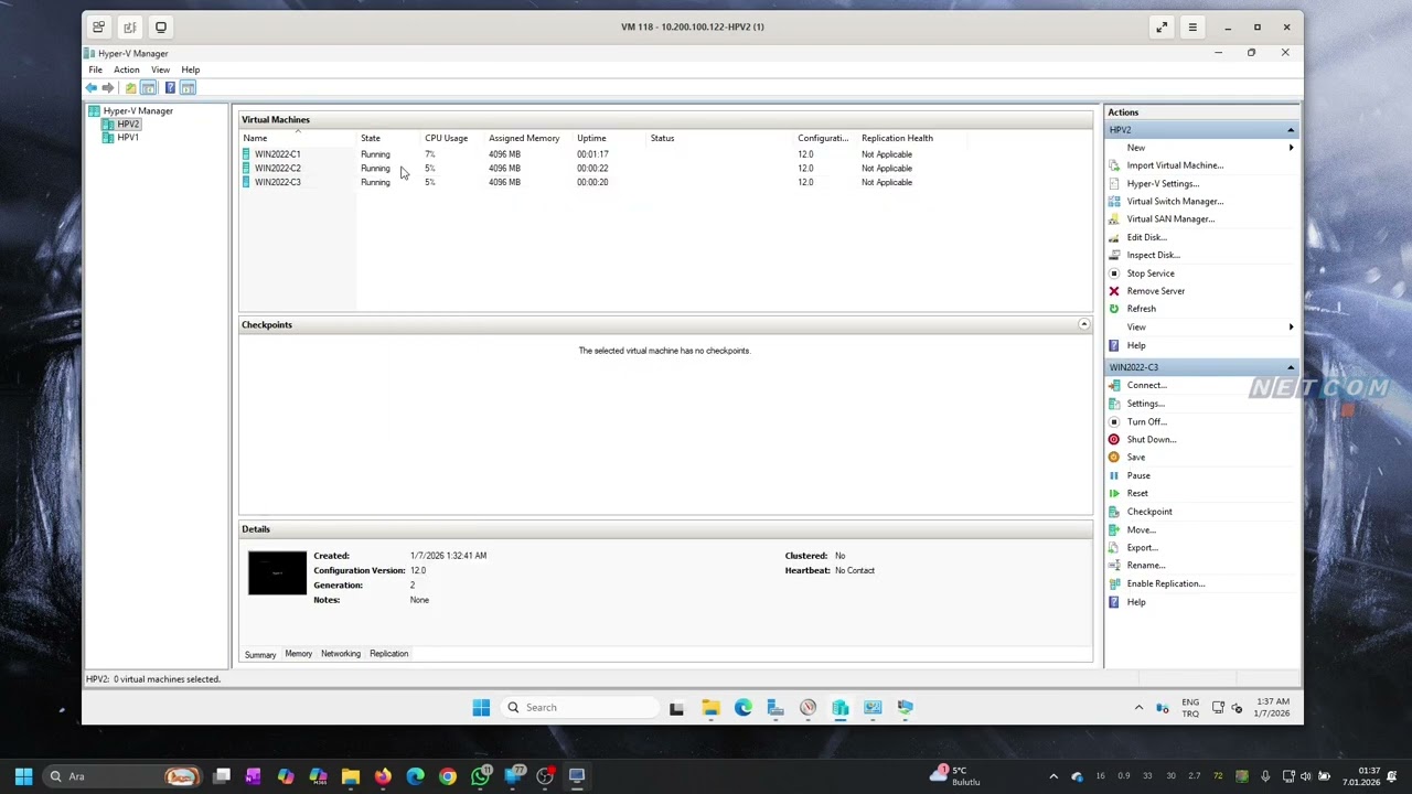 3 Windows Server 2025 Hyper V Klonlama