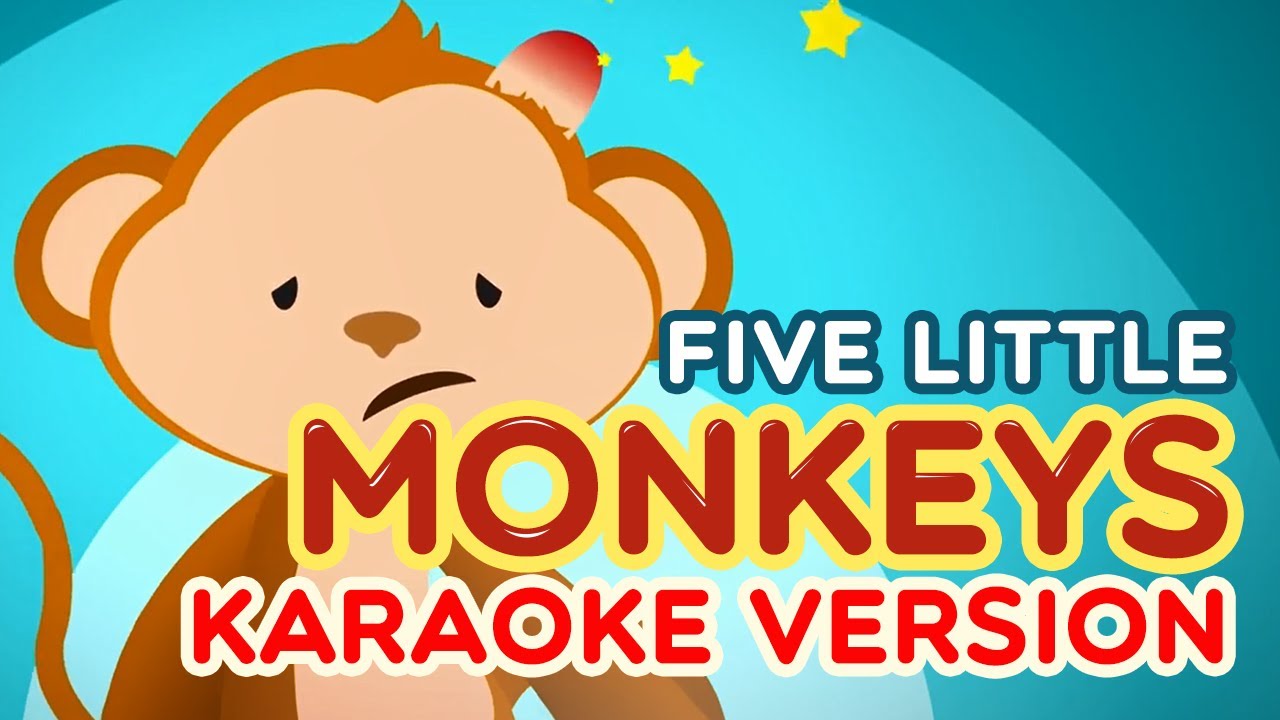 Five little monkeys Karaoke Lyrics Sing a long kids baby song nursery rhymes