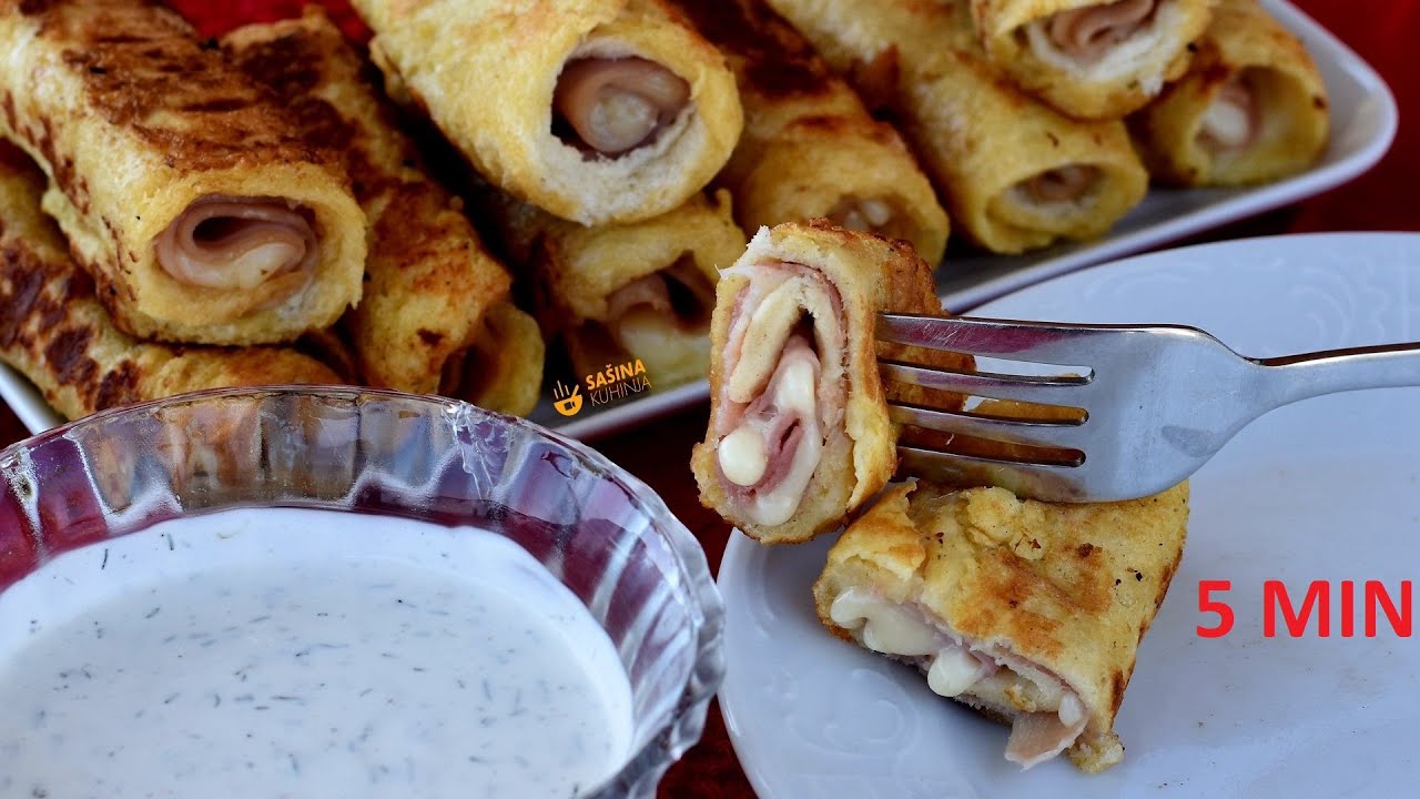 Pohani kruh punjen &scaron;unkom i sirom brzi recept 5 minuta