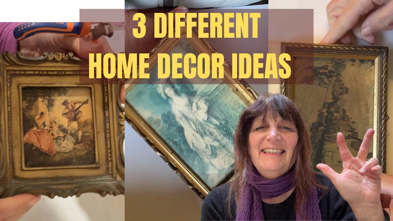 Up cycling small frames, 3 home decor ideas  ~ market haul - step by step easy tutorial #upcycling