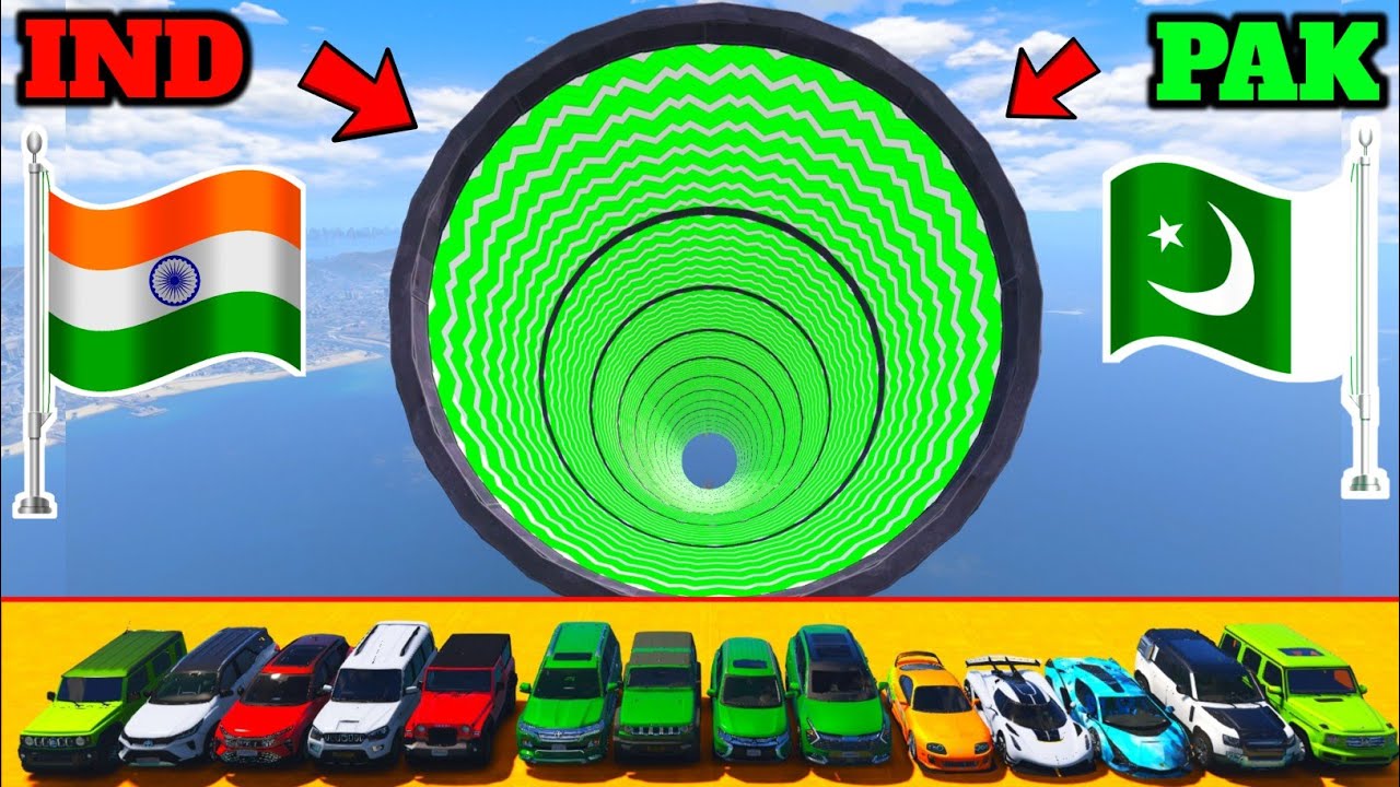 GTA 5 INDIA VS PAKISTAN VS SUPER CARS MEGA BOOSTER JUMPING CHALLENGE - Gta 5 Gameplay