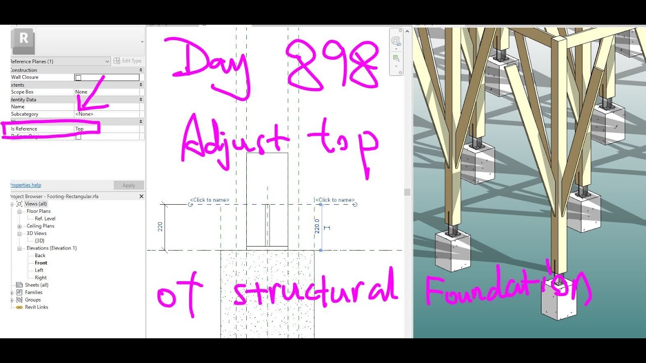 Revit Exercise (Day 898) - Top of Structural Footing / Foundation Problem Solved