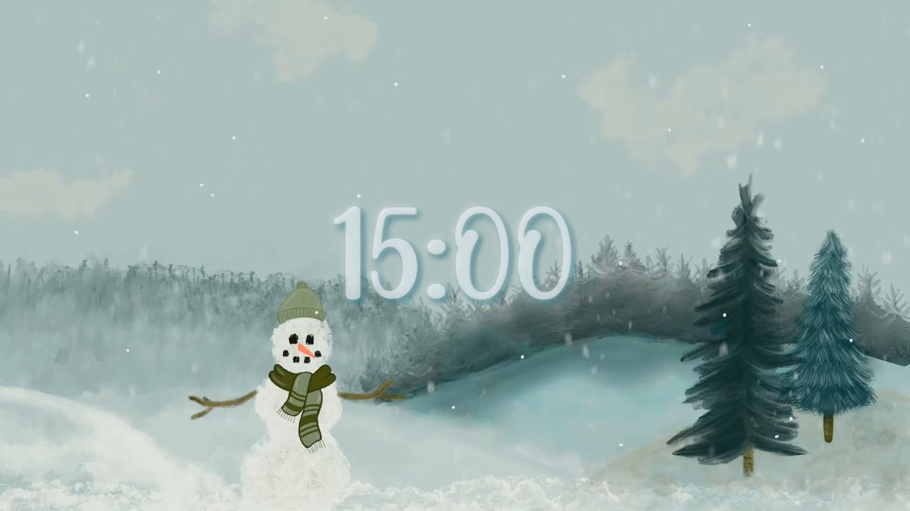 15 Minute Winter Timer I Cozy Snowfall with Soft Music