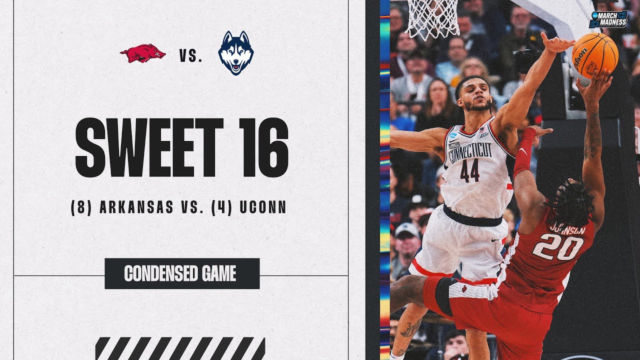 UConn vs. Arkansas - Sweet 16 NCAA tournament extended highlights