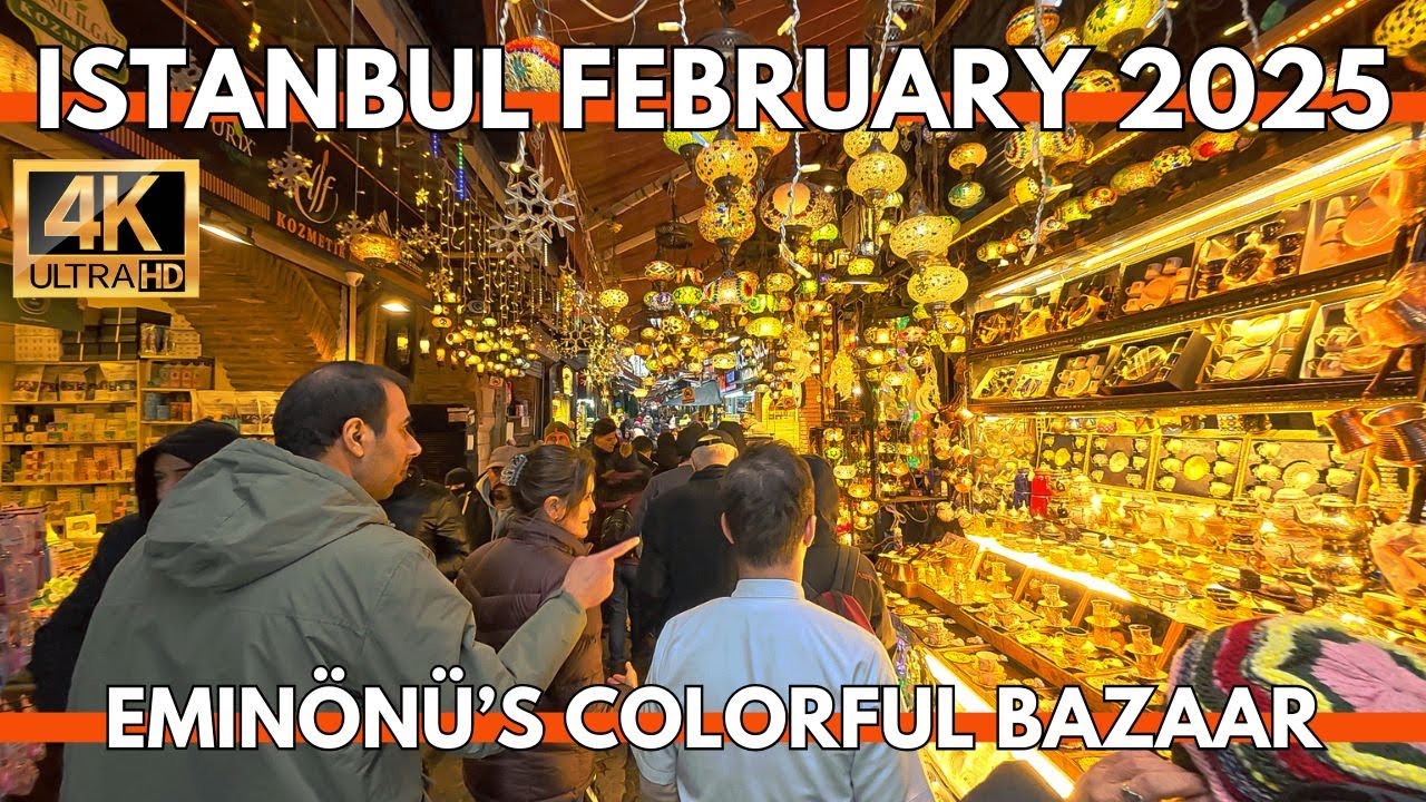 ISTANBUL TURKEY 2025 COLORFUL EMINONU MARKET PRICES,SIRKECI,SPICE BAZAAR IN 4K UHD WALKING TOUR