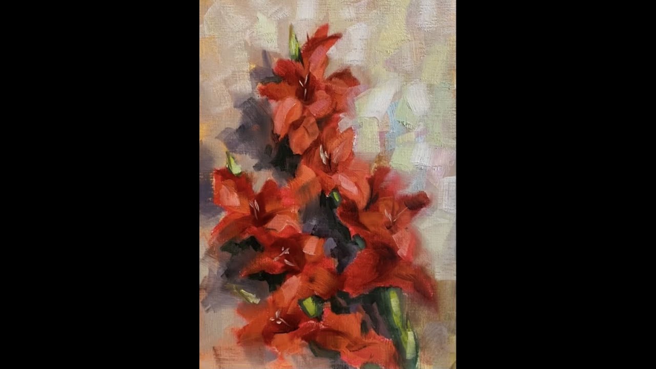 Painting gladiolus demonstration