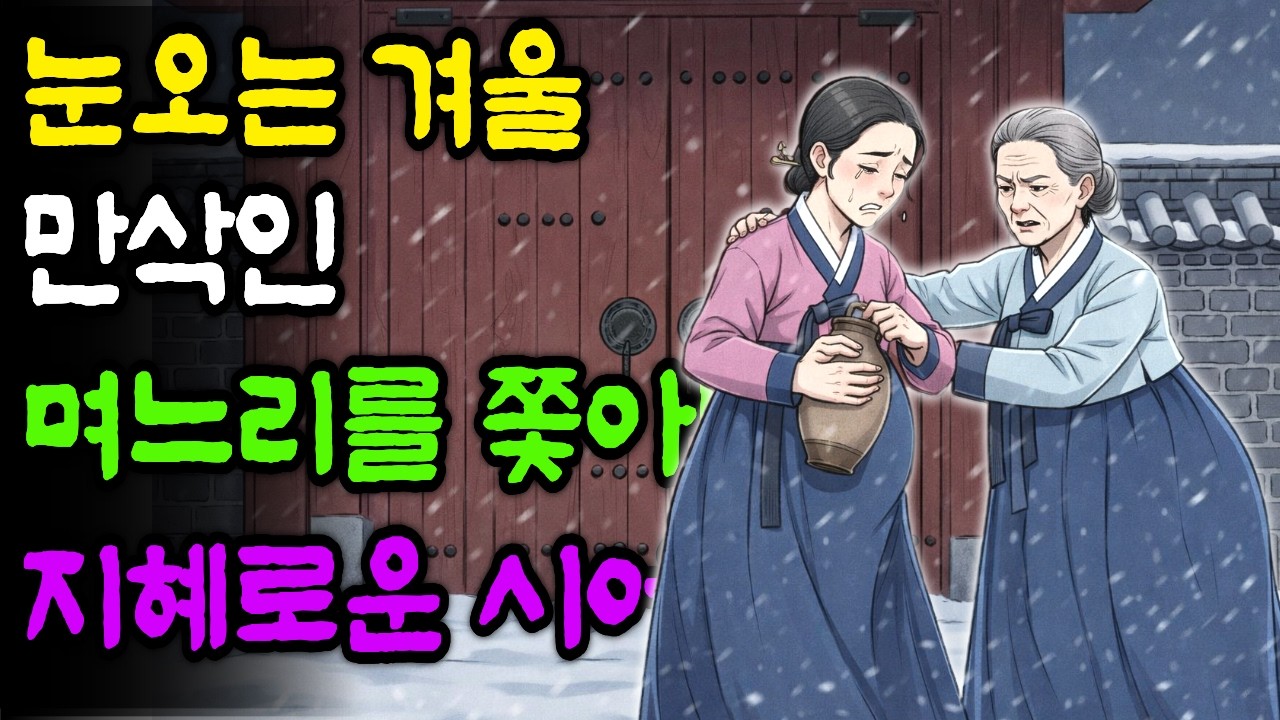 한겨울 만삭인 며느리를 쫓아낸 지혜로운 시어머니 비밀이야기 | 야담 민담 옛날이야기 오디오북 수면동화 전설