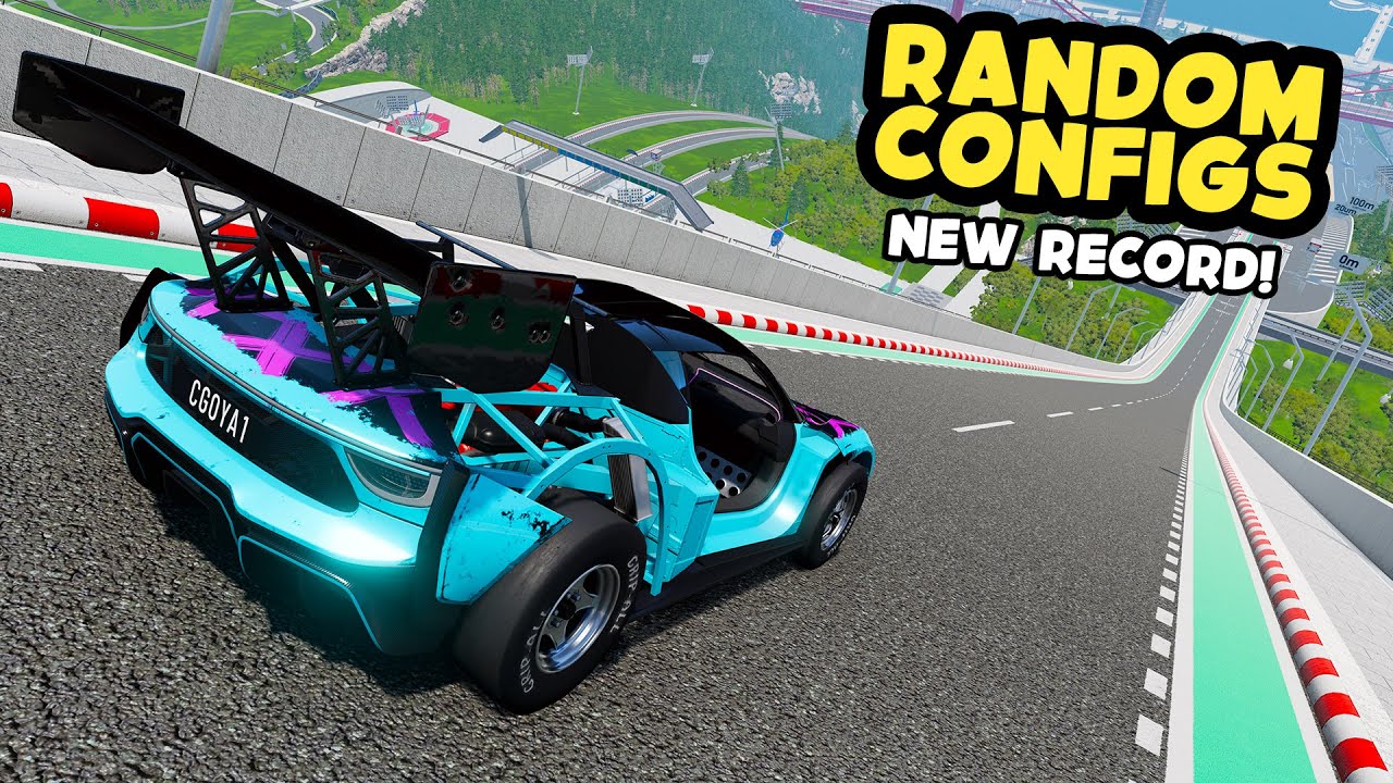 Which Randomly Generated Car Config Can Fly The Furthest On Car Jump Arena? PART 6 - BeamNG Drive