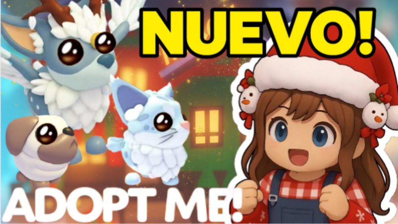 😱¡NUEVA PET ESPÍRITU DE LA NAVIDAD en ADOPT ME! + PUG DE NIEVE, MAINE COON y MINIJUEGO DE TRINEOS🎄