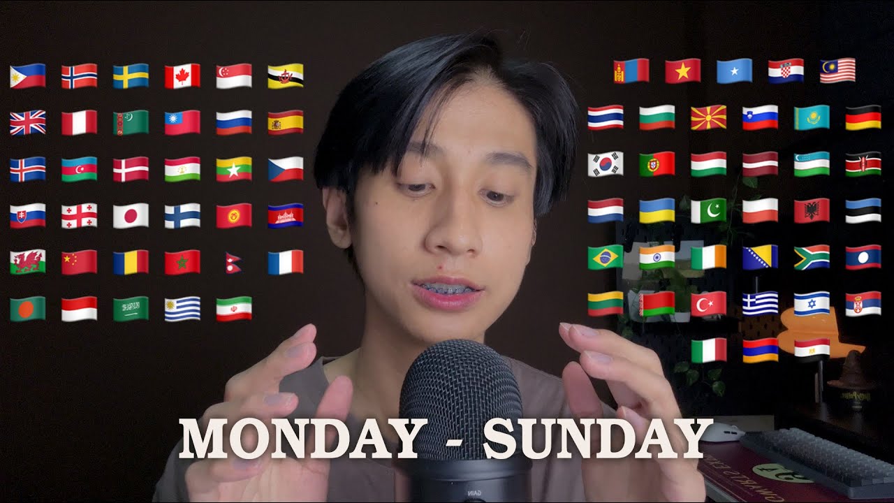 ASMR Monday To Sunday in 70 Different Languages (For Sleep)