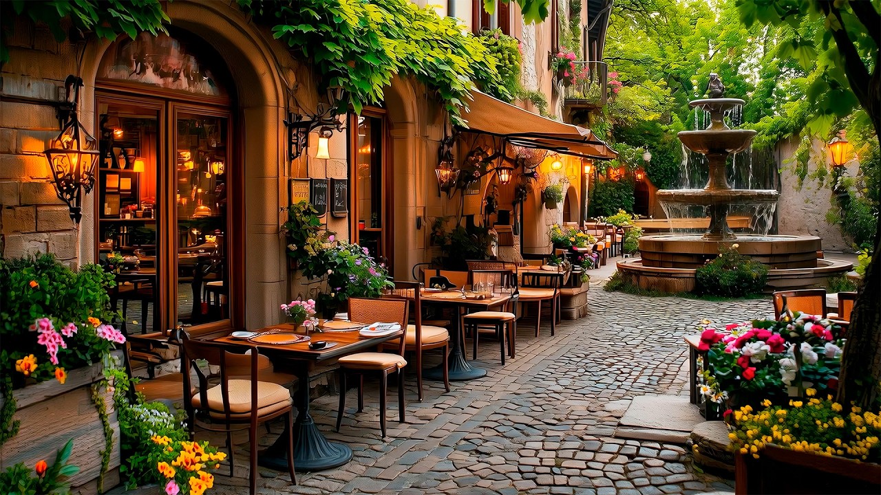 Уютная атмосфера кофейного уюта на открытом воздухе ☕ Нежное джазовое фортепиано для работы, учебы