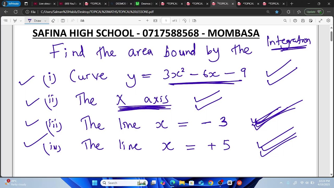 INTEGRATION CALCULUS Live Stream SAFINA HIGH SCHOOL