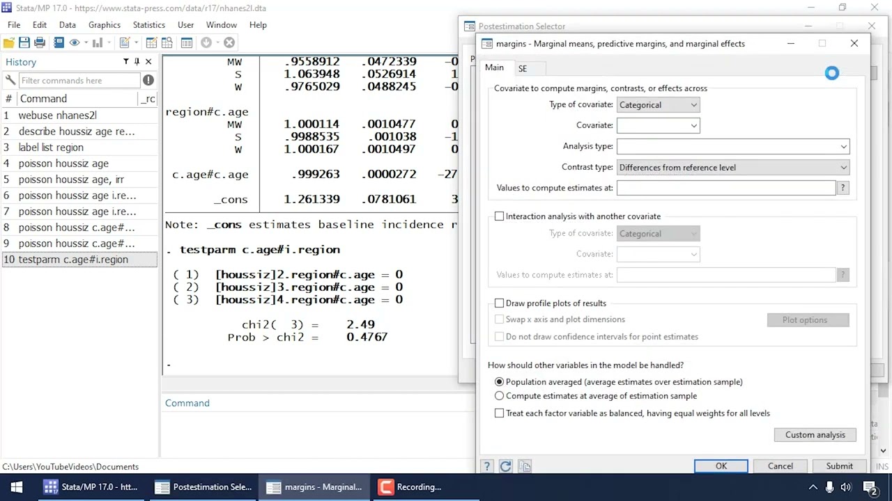 Fitting & interpreting regression models: Poisson regression w/ continuous & categorical predictors
