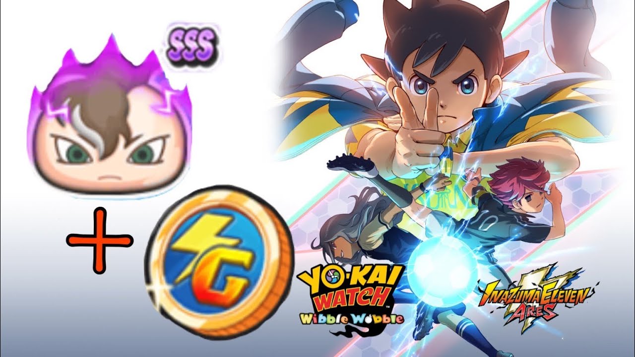 Yo kai watch Puni Puni X Inazuma Eleven Ares // Another One Caleb SSS + 1 Inazuma Eleven Coin !
