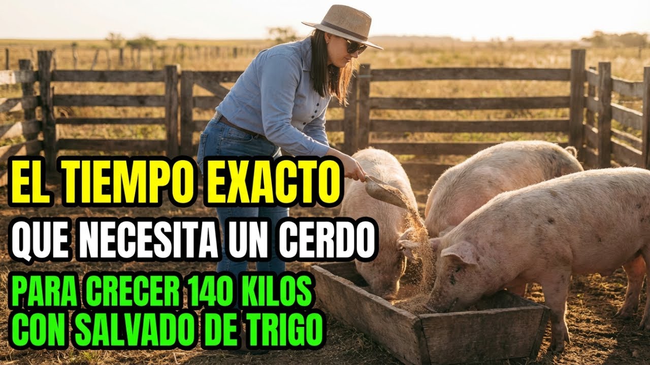 cual es El Tiempo Exacto Que Necesita un CERDO Para Crecer 140 kilos con Salvado de trigo