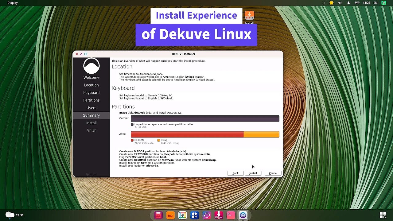 Install Experience of Dekuve Linux