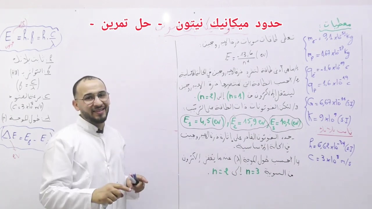 تمرين حول حدود ميكانيك نيوتن BAC