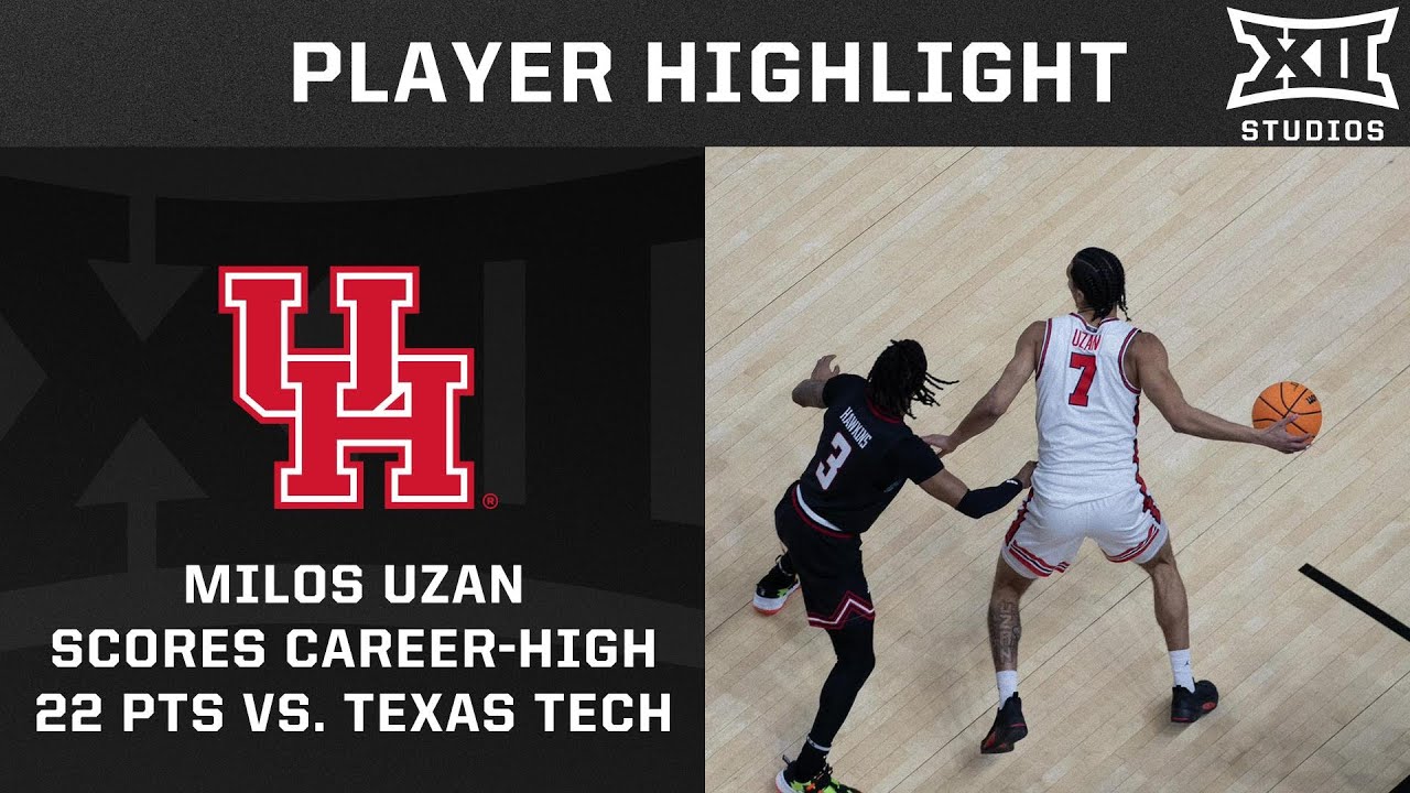 Milos Uzan Scores Career-High 22 Pts vs. #10 Texas Tech | 2024-25 Big 12 Men&rsquo;s Basketball