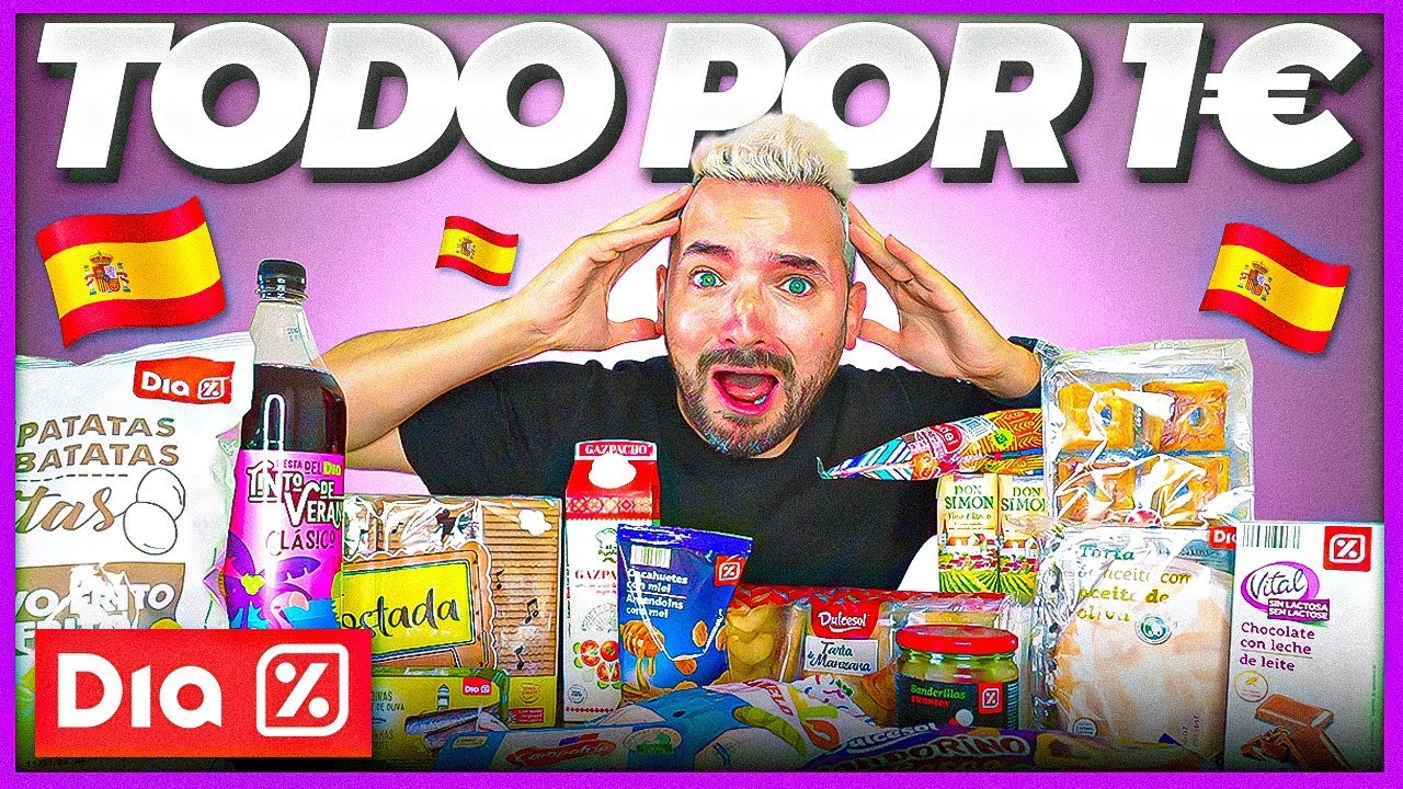 PROBANDO PRODUCTOS SUPERMERCADO DIA% DE ESPA&Ntilde;A 🇪🇸🔥- TODO POR 1&euro; 💰