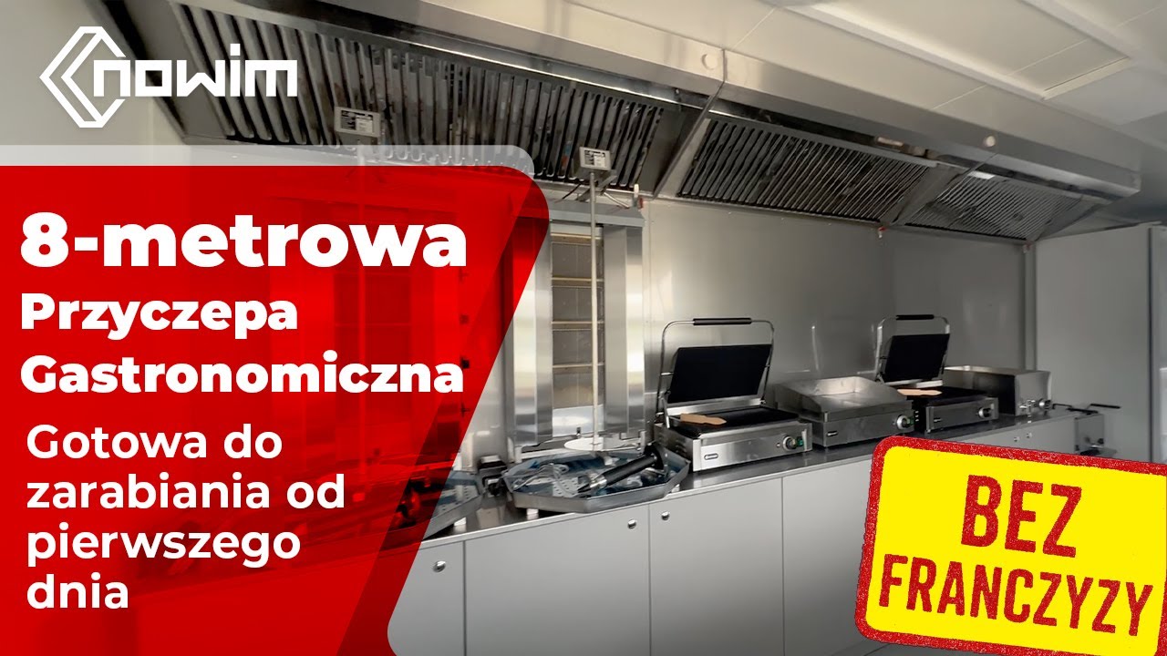 W pełni wyposażona 8 metrowa przyczepa gastronomiczna od Nowim!