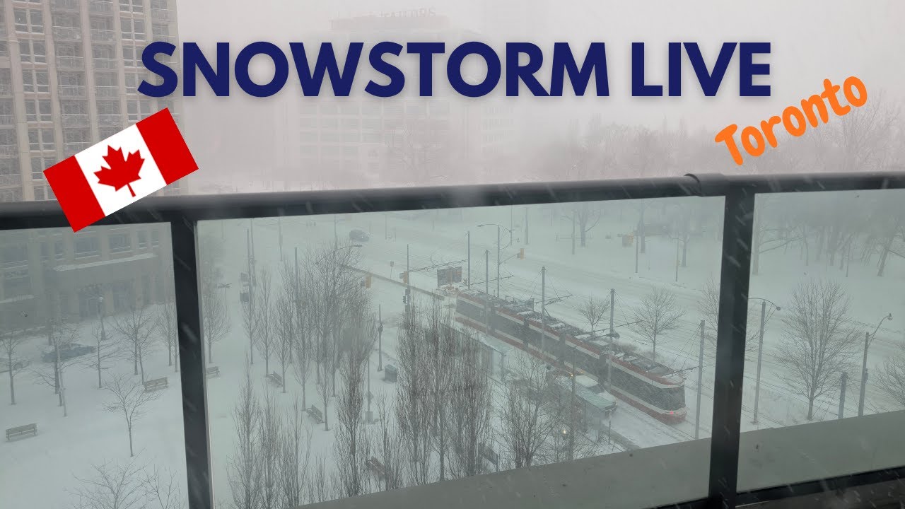 Toronto Blizzard Snowstorm Hitting Hard — Live Balcony View
