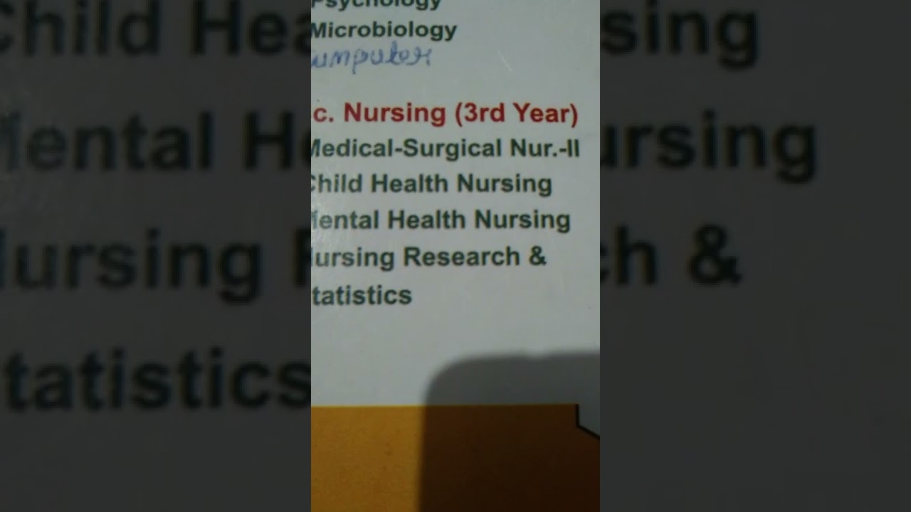 bsc nursing 3rd year ke subject 💊