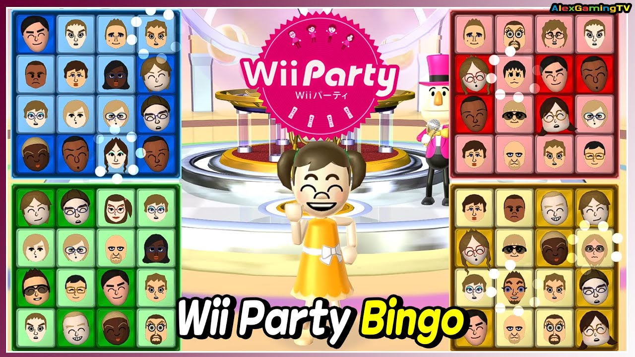 Wii Party - Bingo (Expert com) Player Mark vs Rachel vs Shinnosuke vs Midori | AlexGamingTV