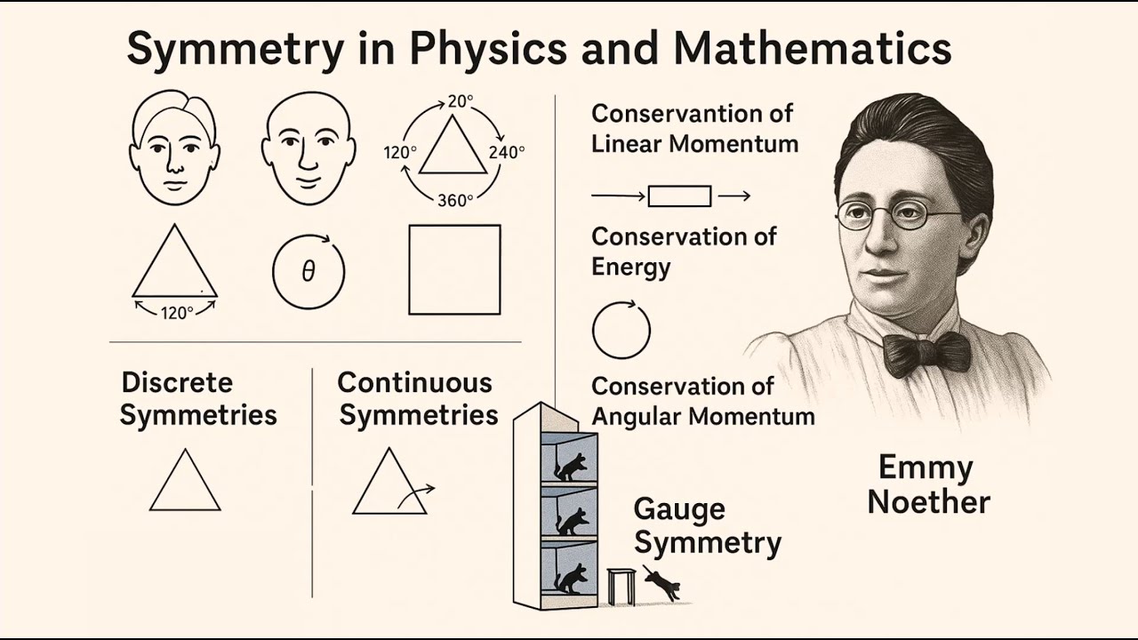 Physics Symmetry Explained: Noether&rsquo;s Theorem, Gauge Invariance, Conservation Laws