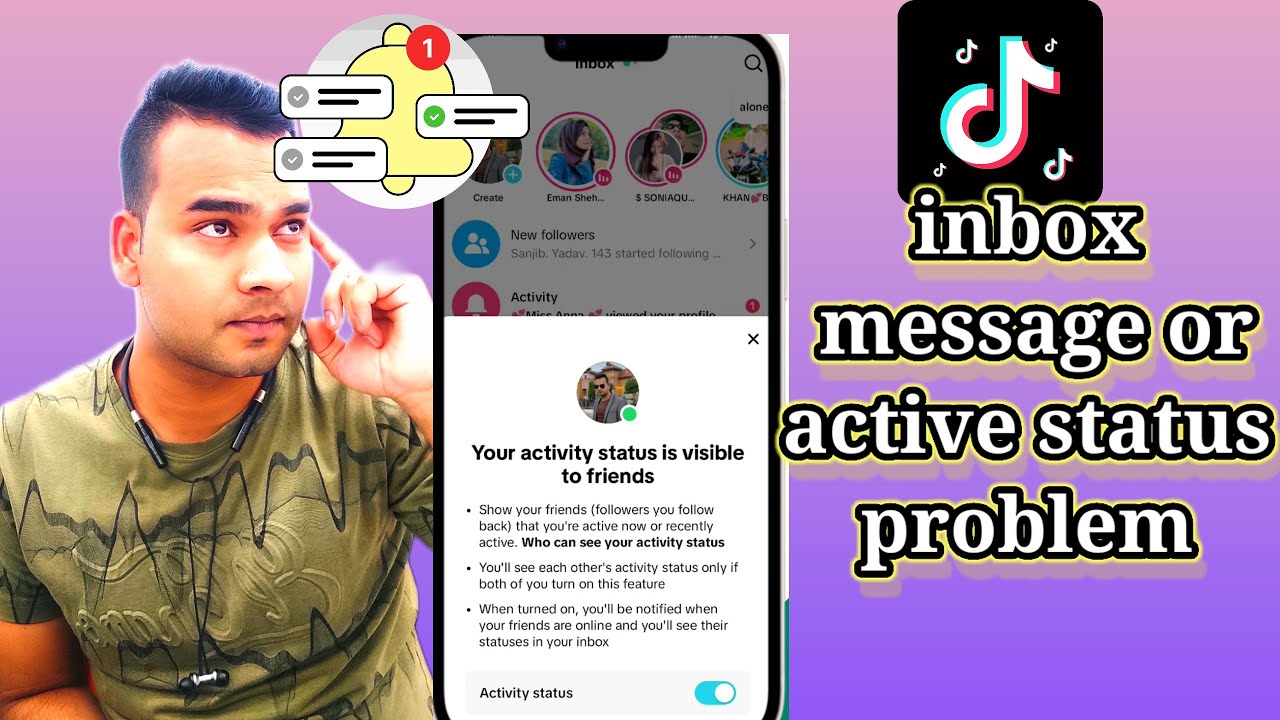 TikTok inbox message not showing problem/TikTok active status option not showing