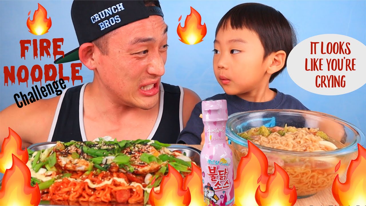 FIRE NOODLE CHALLENGE + EXTRA FIRE SAUCE!!