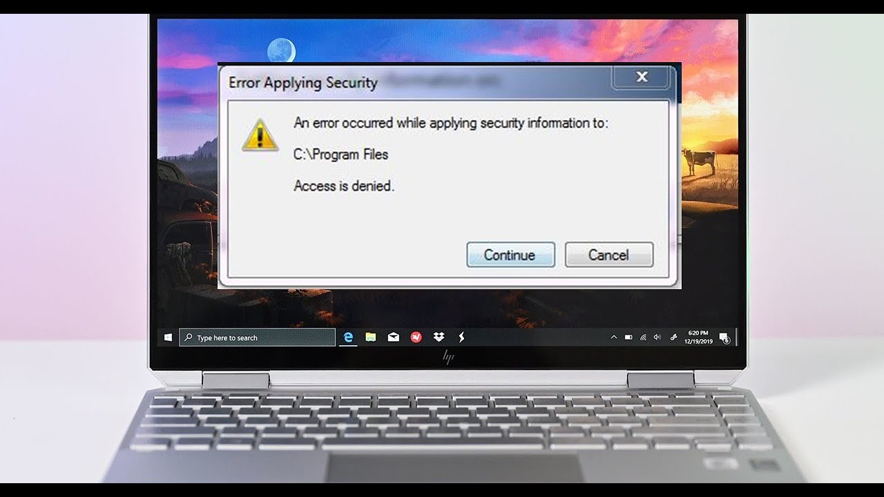How To Fix An Error Occurred While Applying Security Information To: