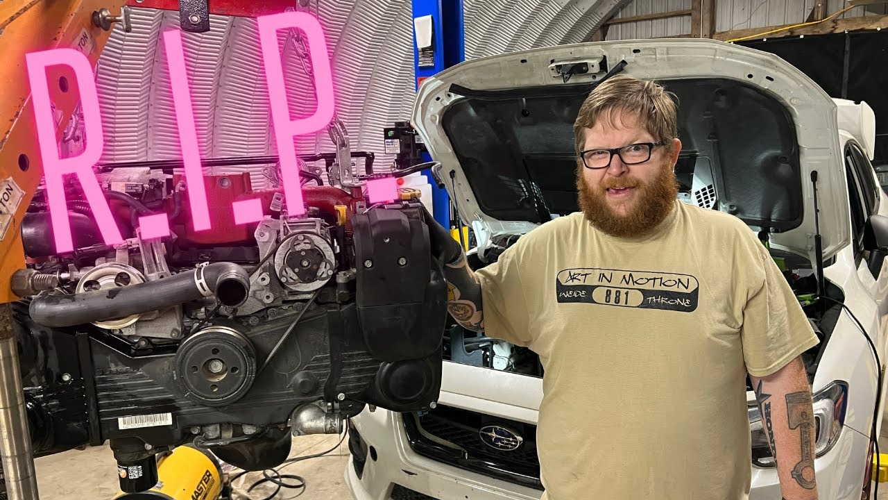 2015 STI Engine removal. Rod Knock!