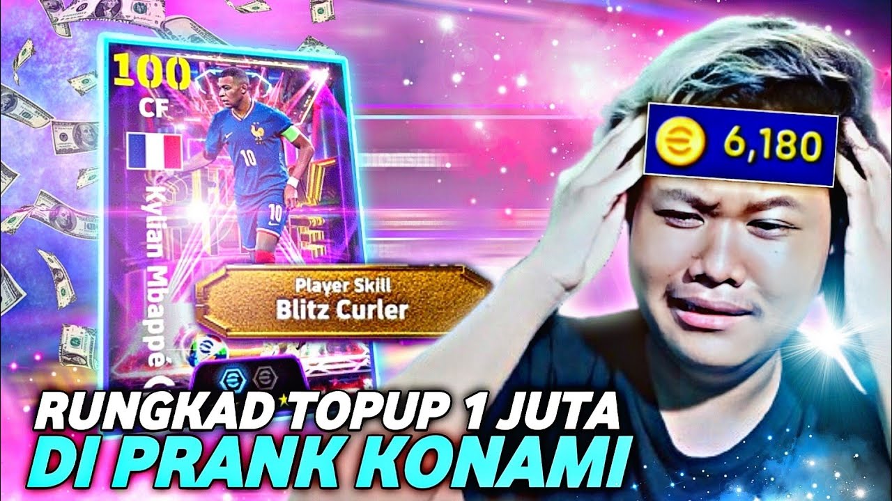 TOPUP 1 JUTA DEMI MBAPPE 106 BLITZ CURLER!! SAMPE NGAMUK DIKERJAIN KONAMI EFOOTBALL 2025 MOBILE