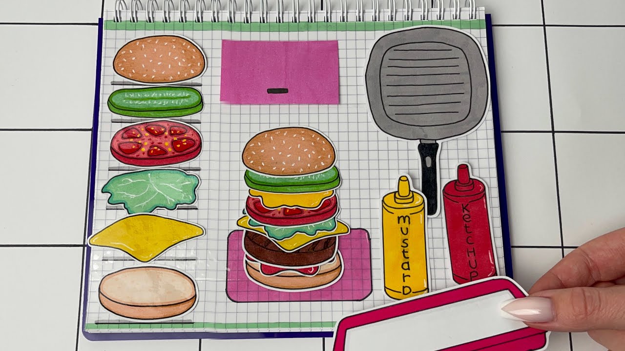 [💸paper diy💸] Cooking a burger 🍔 [ASMR] 버거 만들기 종이
