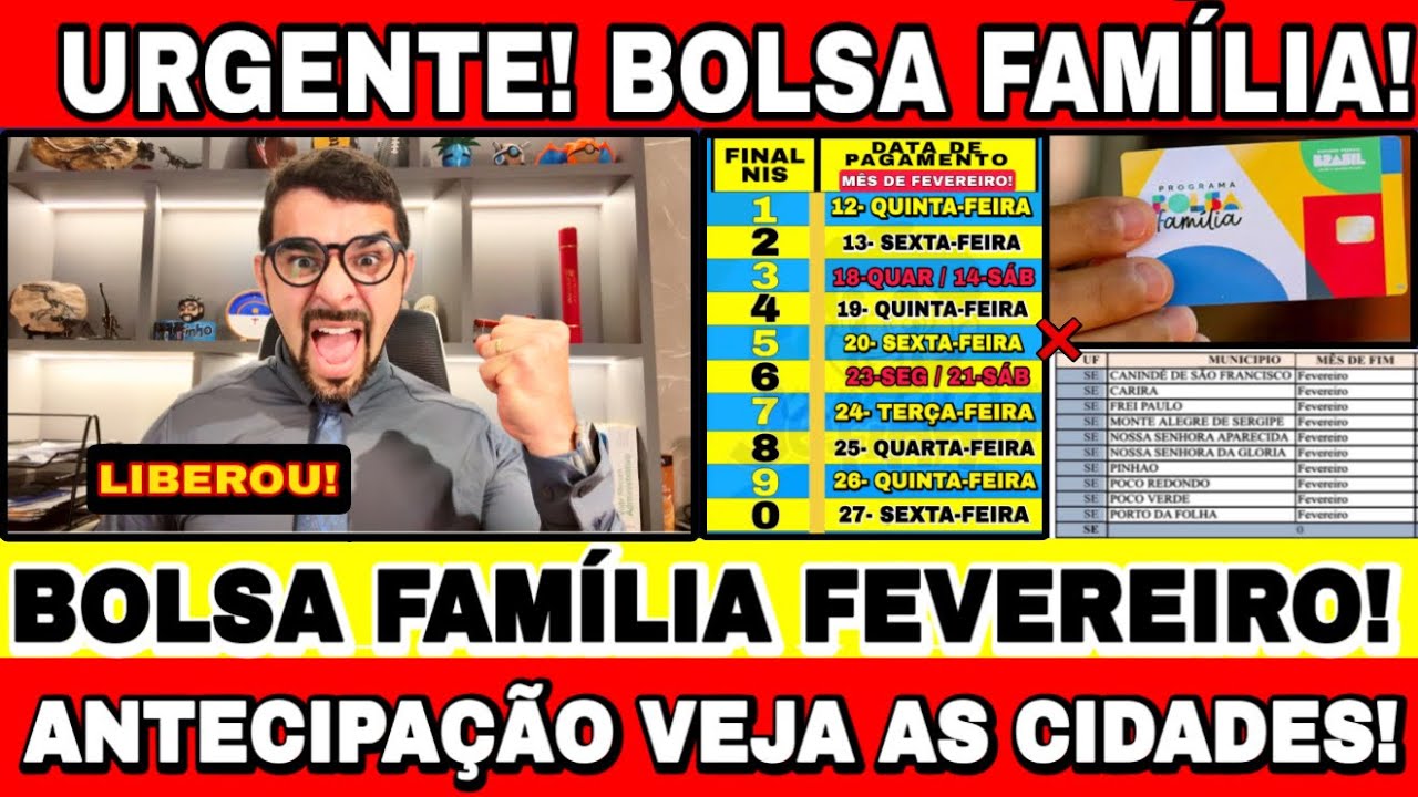 BOLSA FAM&Iacute;LIA FEVEREIRO: CALEND&Aacute;RIO OFICIAL E ANTECIPA&Ccedil;&Atilde;O LIBERADA! SAIU A 1&ordf; LISTA DAS CIDADES! 
