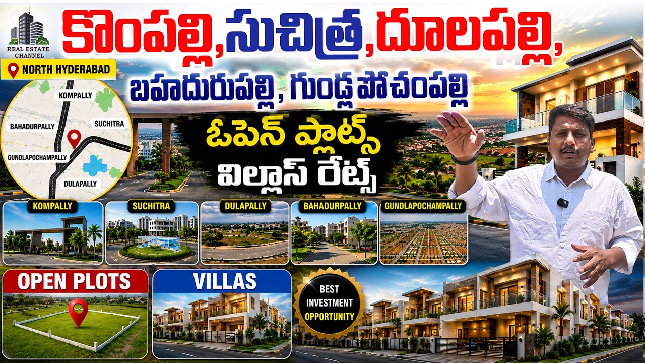 Kompally,Suchitra,Dulapally,Bahadurpally,Plot,Flat,Villa Prices | North Hyderabad Real #kompally