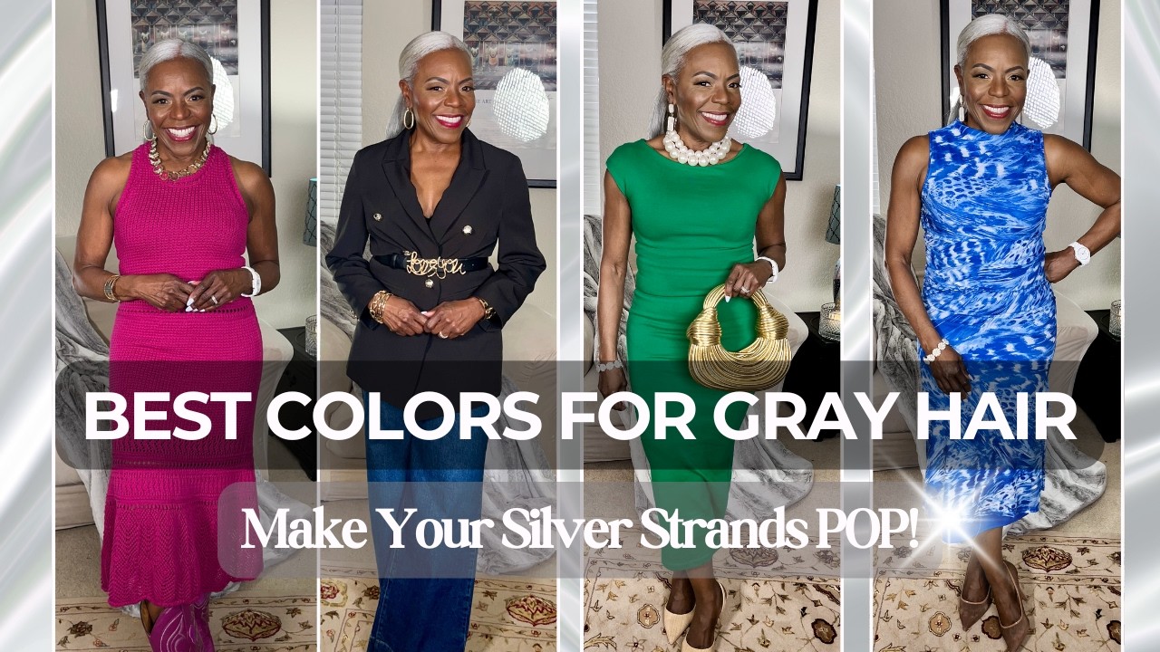 Best Colors for Gray Hair 🩶Make Your Silver Strands Shine✨| Complement Gray Hair | Angel Cornelius