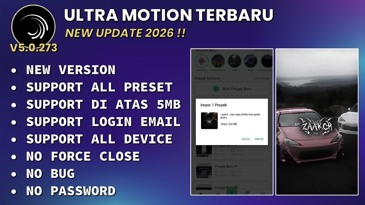 NEW UPDATE‼️AM MOD TERBARU 2026 | | ULTRA MOTION SUPPORT PRESET 5MB #alightmotion #mod 