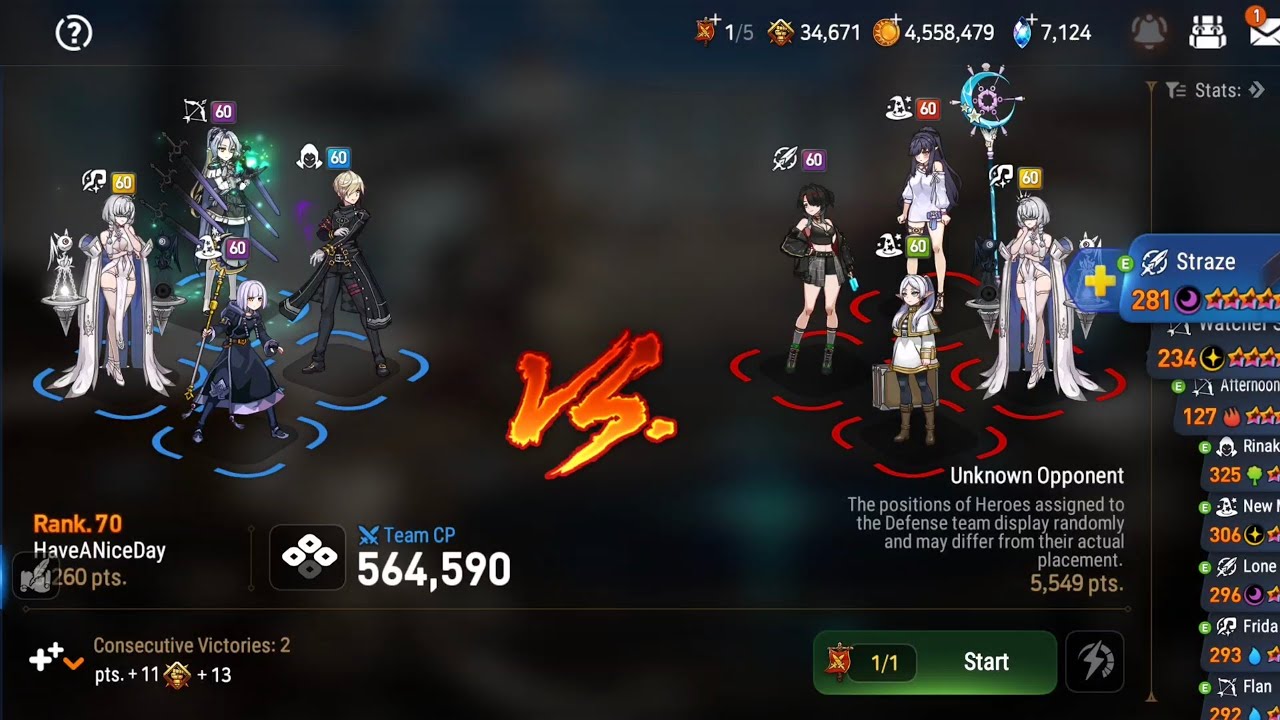Epic Seven Arena. Easy cleave against Lady of the scales and co.